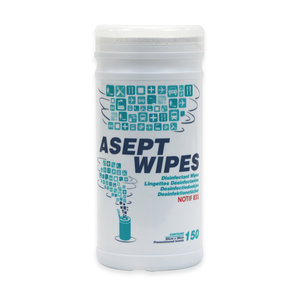ASEPT Alcohol Wipes for Hand & Surface Sanitising Tub of 150